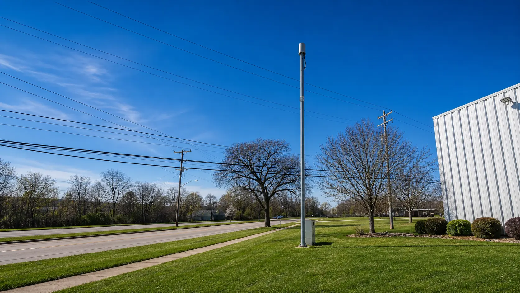ACD small cell site beside a road in Lansing